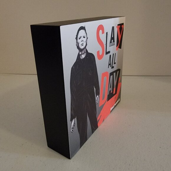 Michael Myers Slay All Day Halloween Block Decor New - Picture 2 of 4